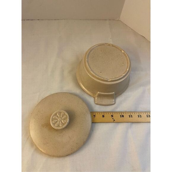 Mid century casserole with lid CA Usa Pottery beige - Picture 2 of 5